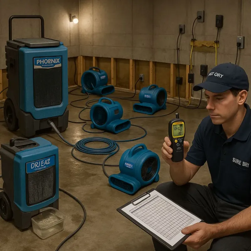 Structural Drying and Dehumidification process in Hailey, ID